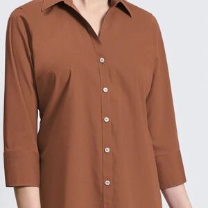 NWT FoxCroft Cinnamon Button-Up Blouse